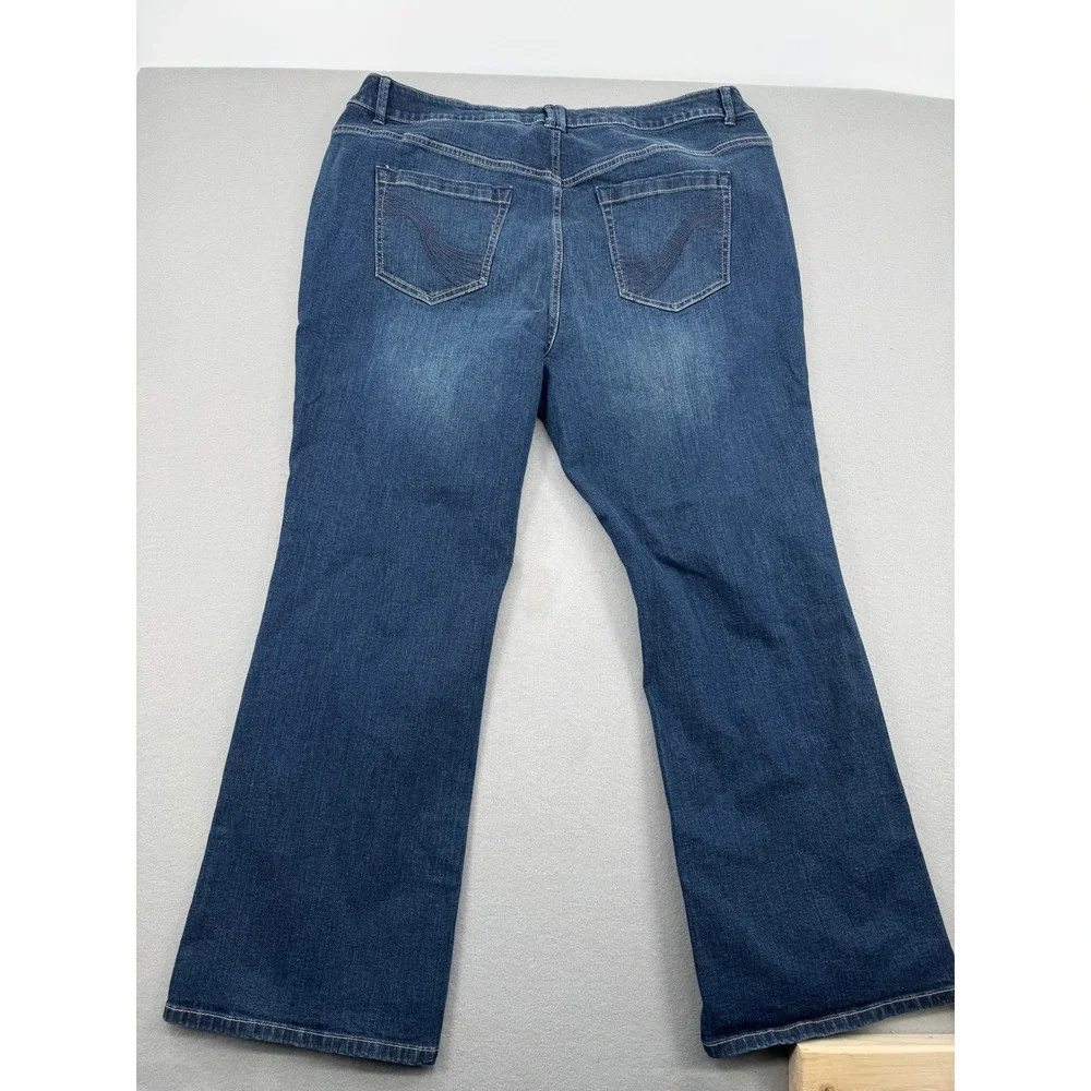 Lane Bryant Genius Fit Slim Boot Jeans Womens 22P Petite (40x29) Blue Denim
